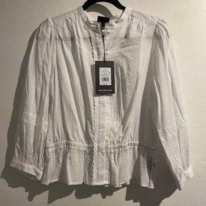 Target Who What Wear White Button Down Scalloped Blouse